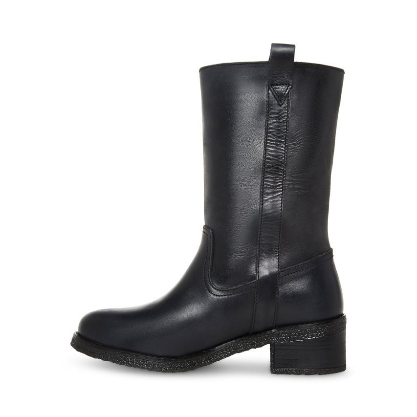 Botas Altas Steve Madden Winny Cuero Mujer Negras | ES GIS810